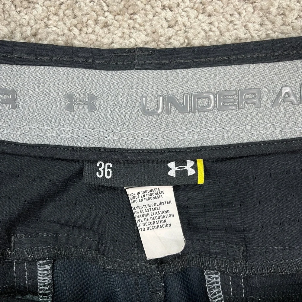 Under Armour Shorts Mens 36 Black Stretch Waistband‎ Reflective Vented Athletic